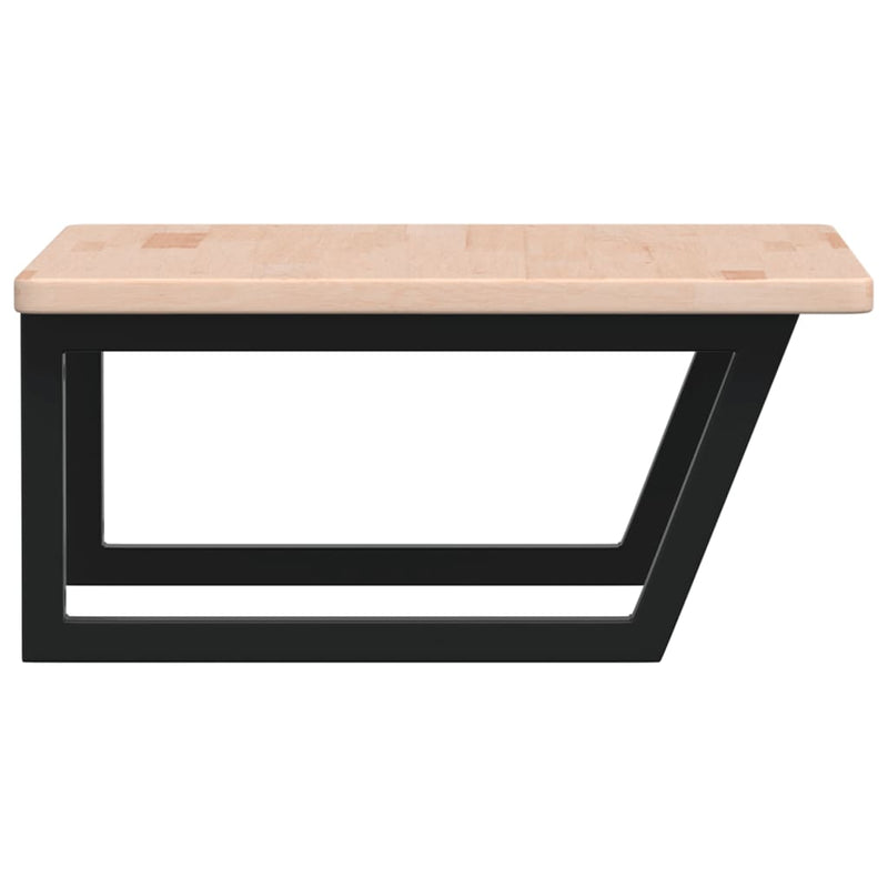 vidaXL acél és tömör tölgyfa falra szerelhető mosdópolc