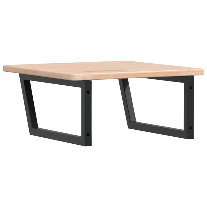 vidaXL acél és tömör tölgyfa falra szerelhető mosdópolc