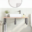 vidaXL acél és tömör tölgyfa falra szerelhető mosdópolc