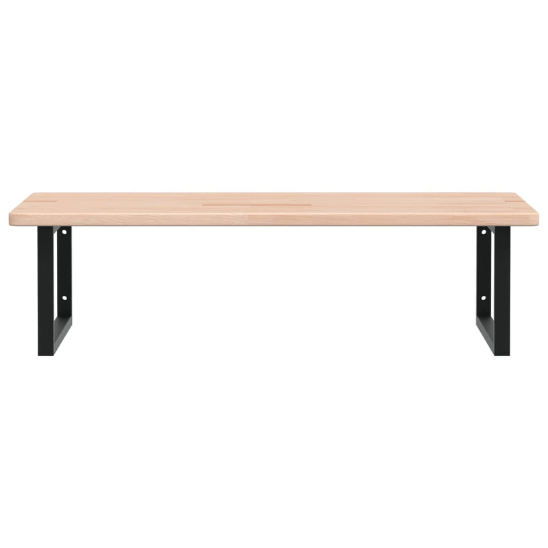 vidaXL acél és tömör tölgyfa falra szerelhető mosdópolc