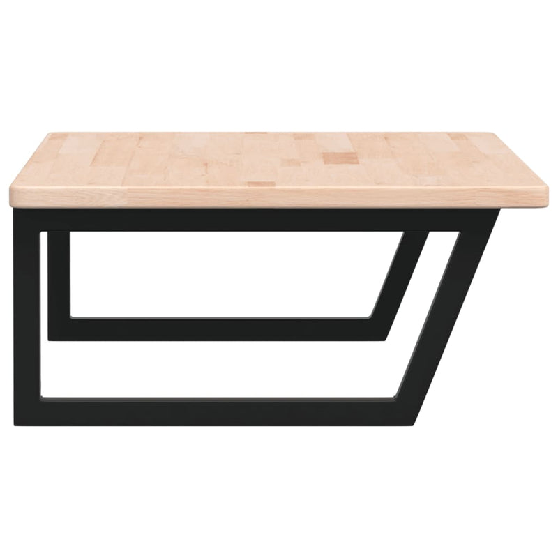 vidaXL acél és tömör tölgyfa falra szerelhető mosdópolc