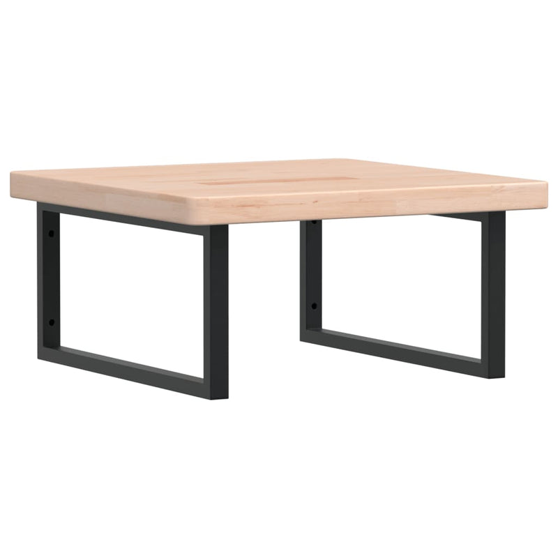 vidaXL acél és tömör tölgyfa falra szerelhető mosdópolc