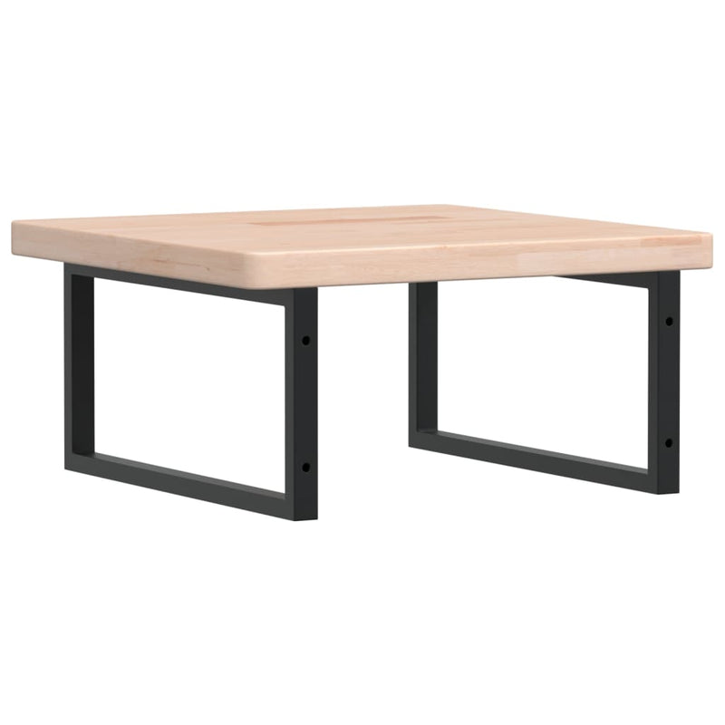 vidaXL acél és tömör tölgyfa falra szerelhető mosdópolc