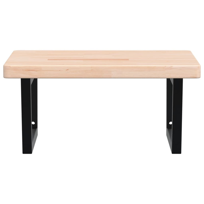 vidaXL acél és tömör tölgyfa falra szerelhető mosdópolc