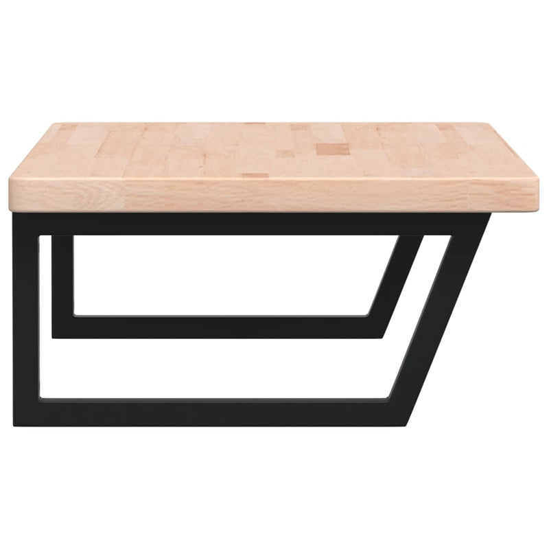 vidaXL acél és tömör tölgyfa falra szerelhető mosdópolc