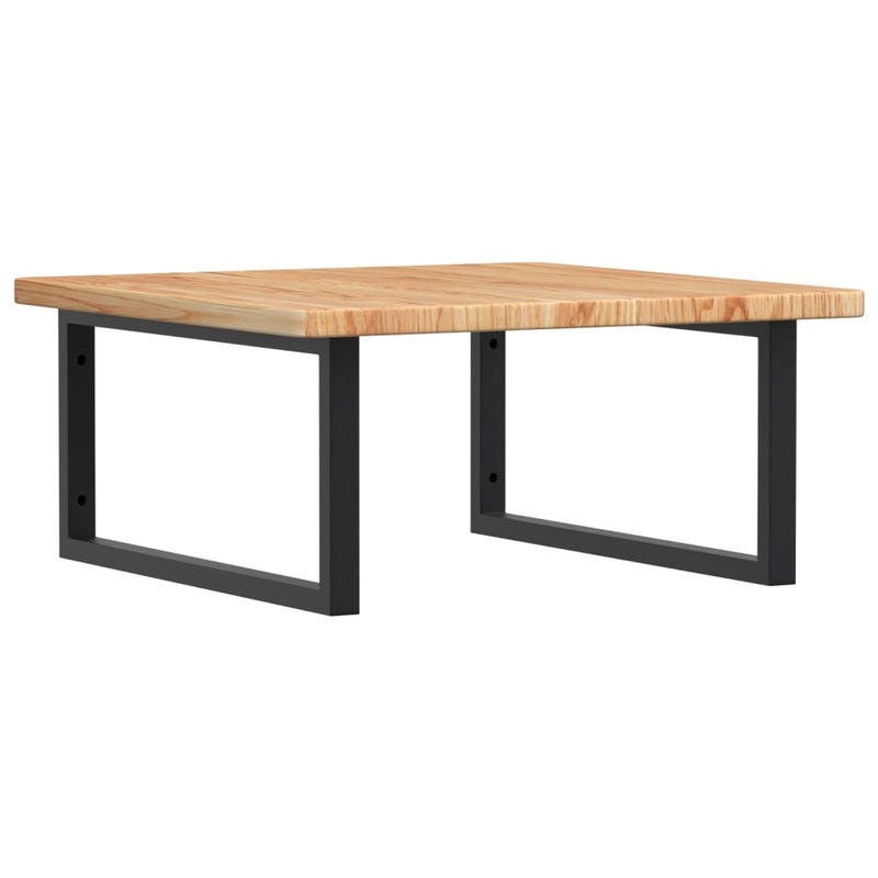 vidaXL acél és tömör tölgyfa falra szerelhető mosdópolc