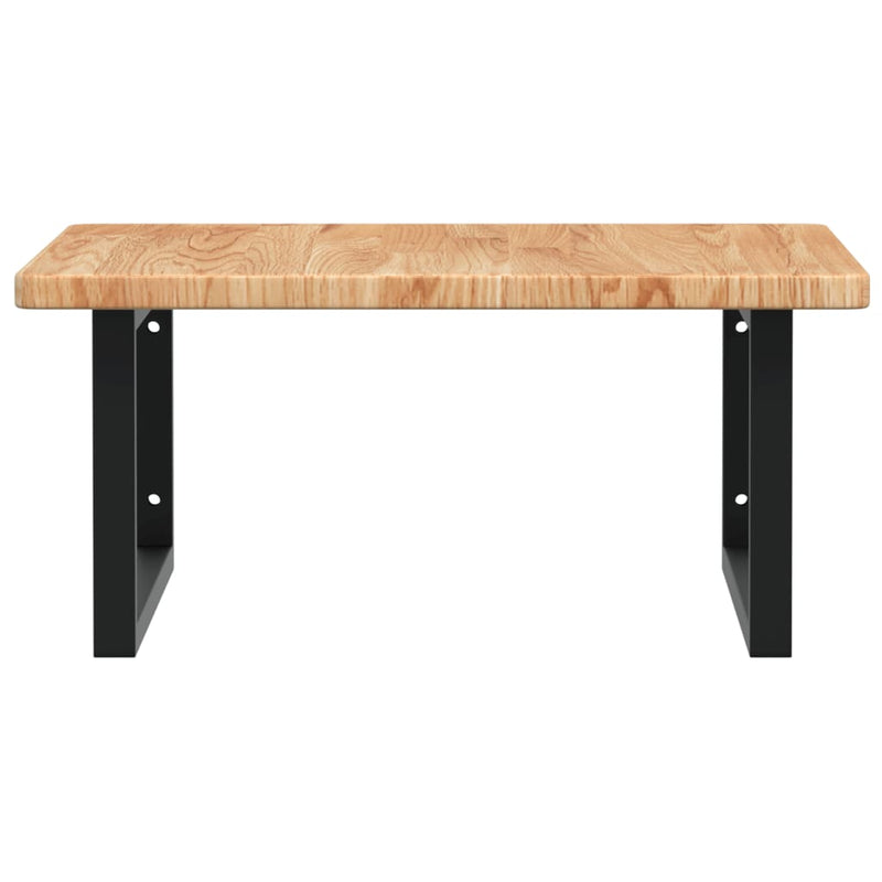 vidaXL acél és tömör tölgyfa falra szerelhető mosdópolc