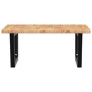 vidaXL acél és tömör tölgyfa falra szerelhető mosdópolc