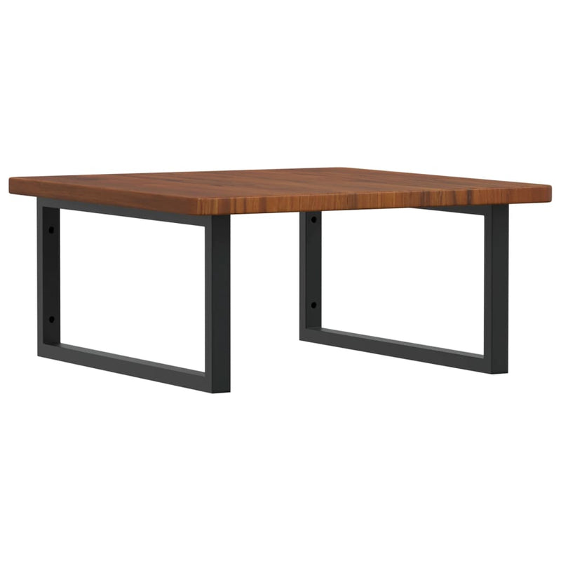 vidaXL acél és tömör tölgyfa falra szerelhető mosdópolc