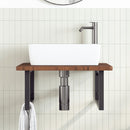 vidaXL acél és tömör tölgyfa falra szerelhető mosdópolc