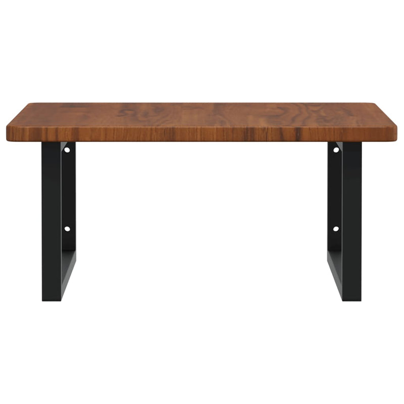 vidaXL acél és tömör tölgyfa falra szerelhető mosdópolc