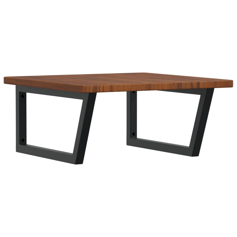 vidaXL acél és tömör tölgyfa falra szerelhető mosdópolc