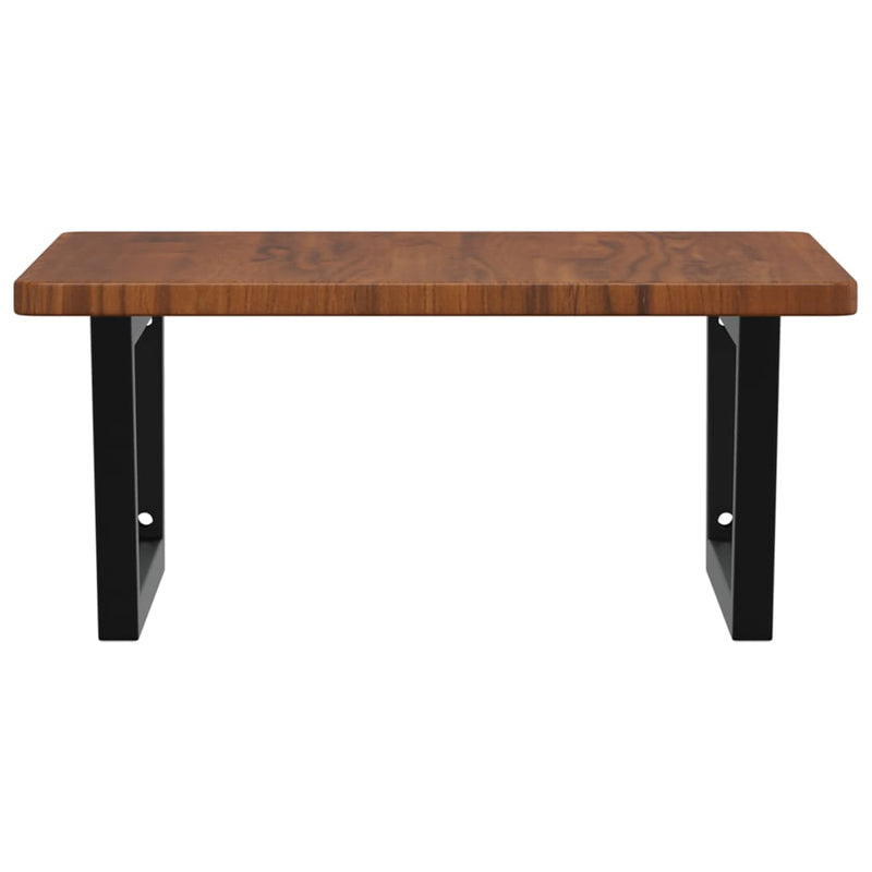 vidaXL acél és tömör tölgyfa falra szerelhető mosdópolc