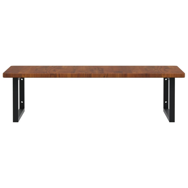 vidaXL acél és tömör tölgyfa falra szerelhető mosdópolc