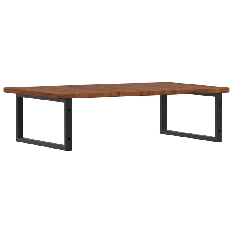 vidaXL acél és tömör tölgyfa falra szerelhető mosdópolc