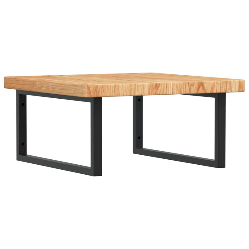 vidaXL acél és tömör tölgyfa falra szerelhető mosdópolc