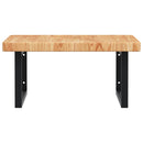 vidaXL acél és tömör tölgyfa falra szerelhető mosdópolc