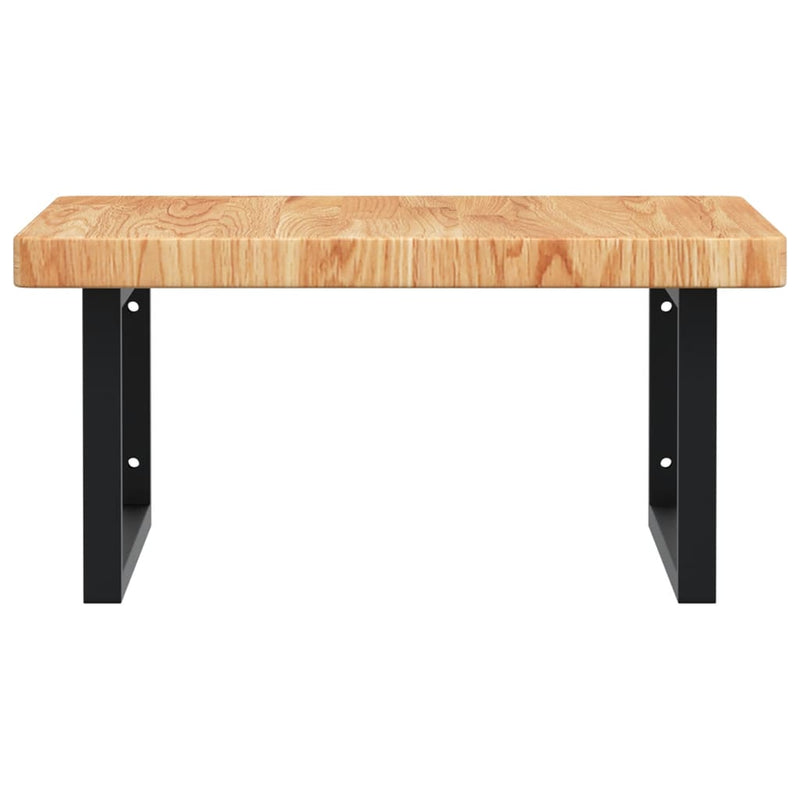 vidaXL acél és tömör tölgyfa falra szerelhető mosdópolc