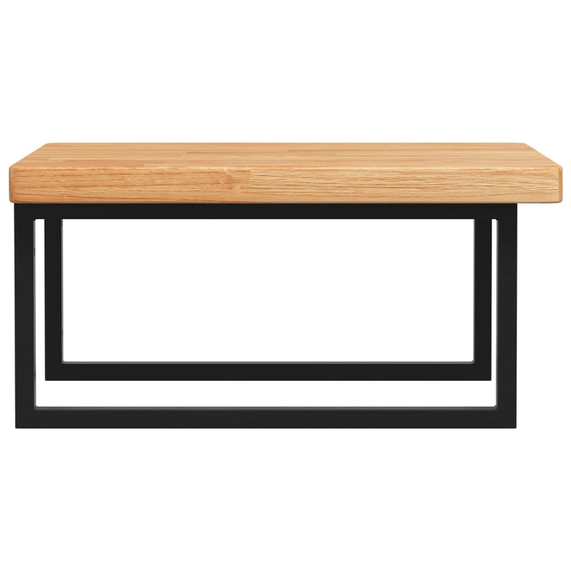 vidaXL acél és tömör tölgyfa falra szerelhető mosdópolc