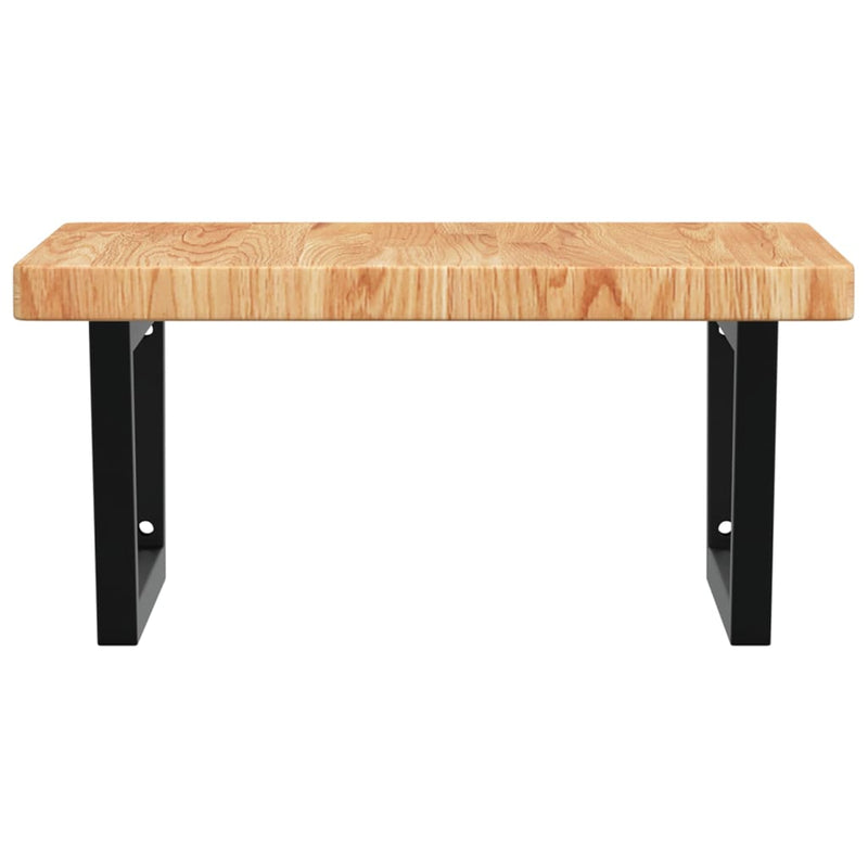 vidaXL acél és tömör tölgyfa falra szerelhető mosdópolc