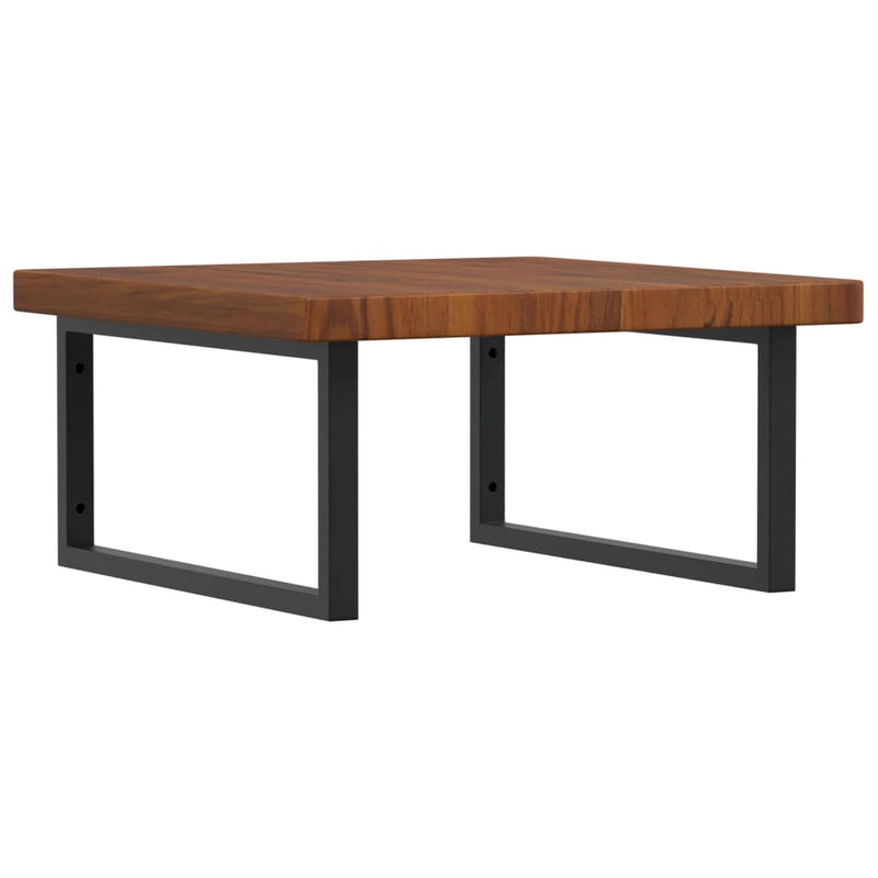 vidaXL acél és tömör tölgyfa falra szerelhető mosdópolc