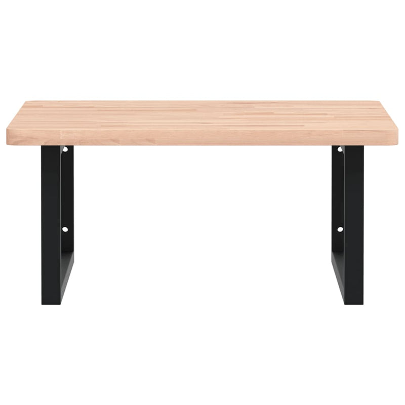 vidaXL acél és tömör bükkfa falra szerelhető mosdópolc