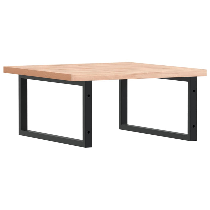 vidaXL acél és tömör bükkfa falra szerelhető mosdópolc