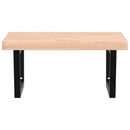 vidaXL acél és tömör bükkfa falra szerelhető mosdópolc