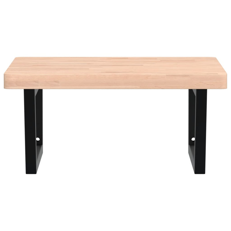 vidaXL acél és tömör bükkfa falra szerelhető mosdópolc