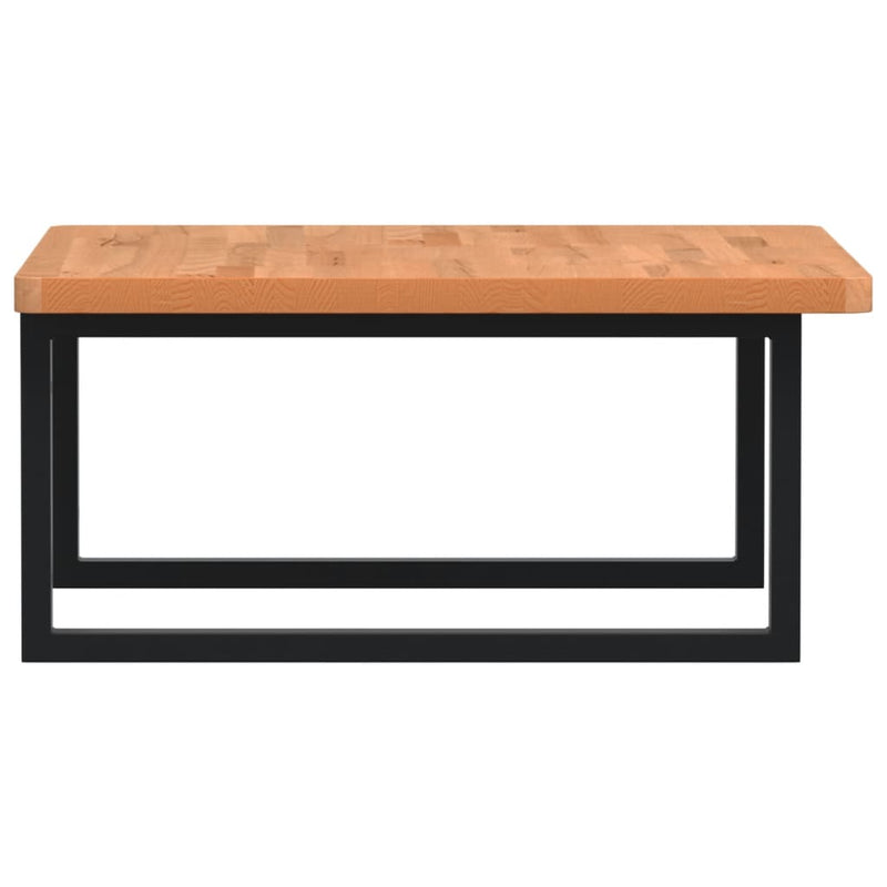 vidaXL acél és tömör bükkfa falra szerelhető mosdópolc