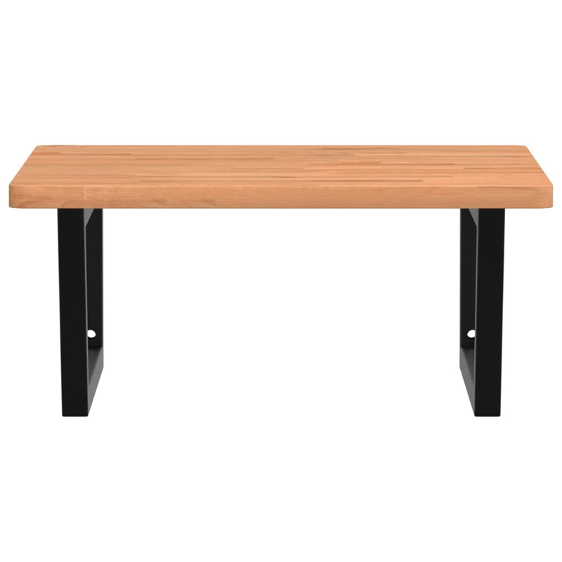 vidaXL acél és tömör bükkfa falra szerelhető mosdópolc