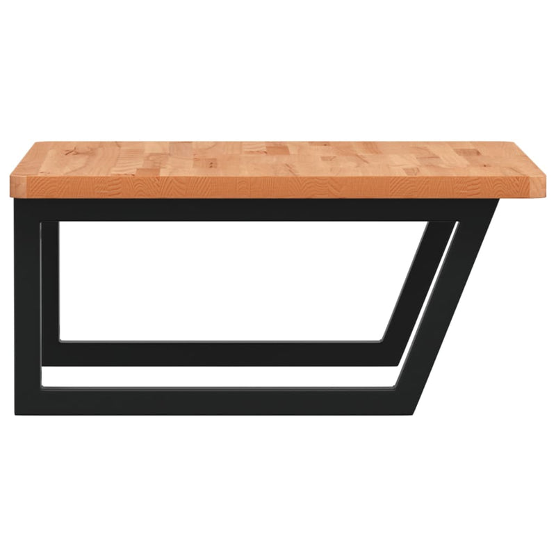 vidaXL acél és tömör bükkfa falra szerelhető mosdópolc