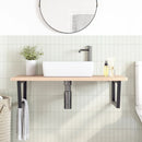 vidaXL acél és tömör bükkfa falra szerelhető mosdópolc