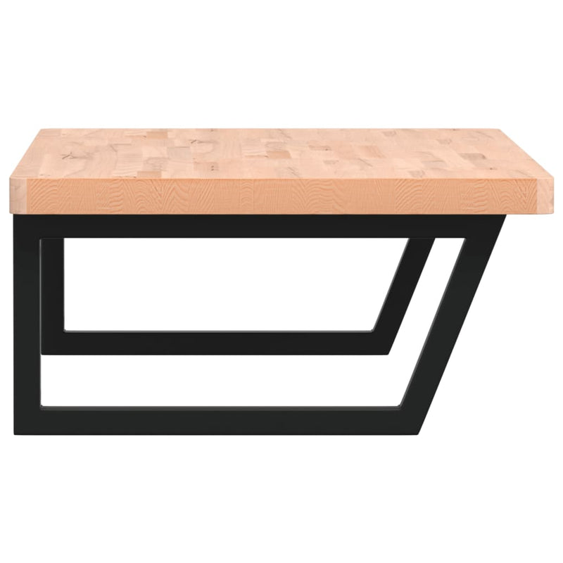 vidaXL acél és tömör bükkfa falra szerelhető mosdópolc