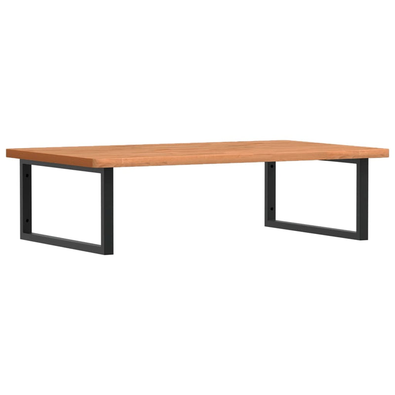 vidaXL acél és tömör bükkfa falra szerelhető mosdópolc