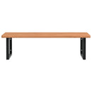 vidaXL acél és tömör bükkfa falra szerelhető mosdópolc