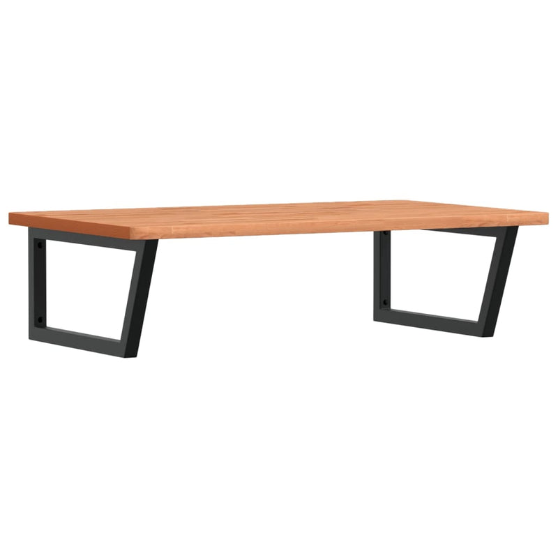 vidaXL acél és tömör bükkfa falra szerelhető mosdópolc