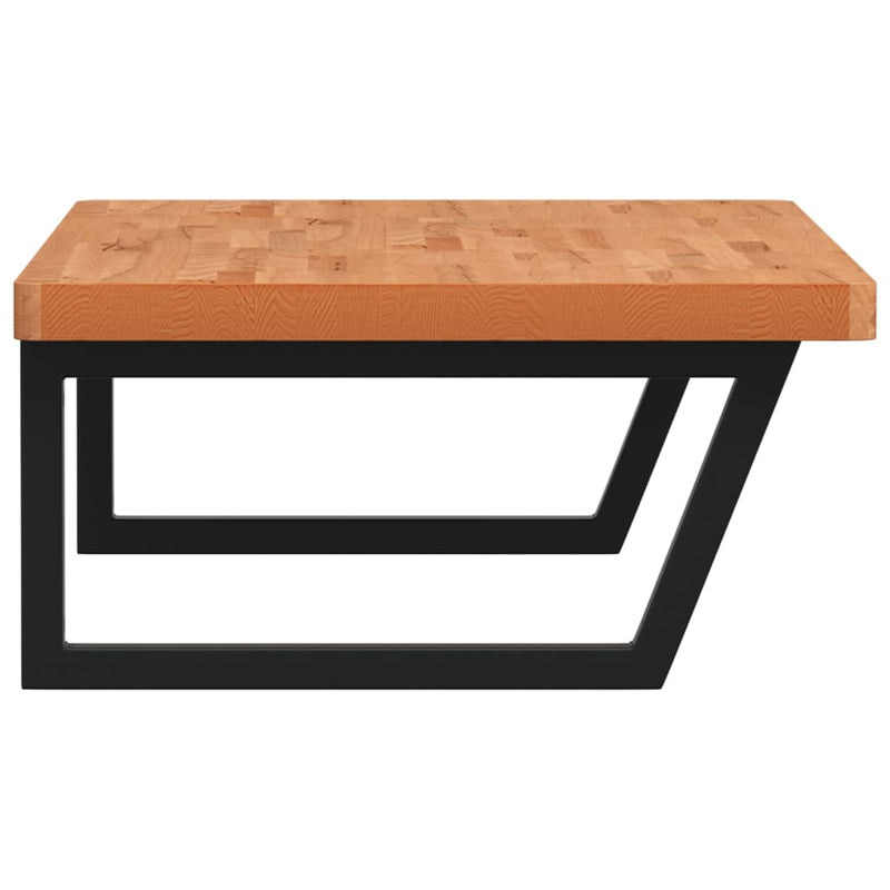 vidaXL acél és tömör bükkfa falra szerelhető mosdópolc