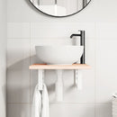 vidaXL acél és tömör tölgyfa falra szerelhető mosdópolc