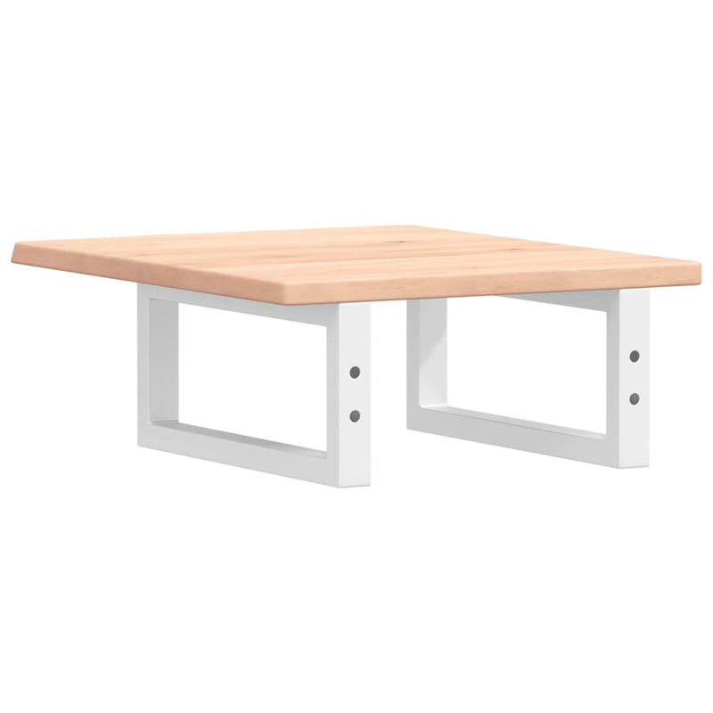 vidaXL acél és tömör tölgyfa falra szerelhető mosdópolc