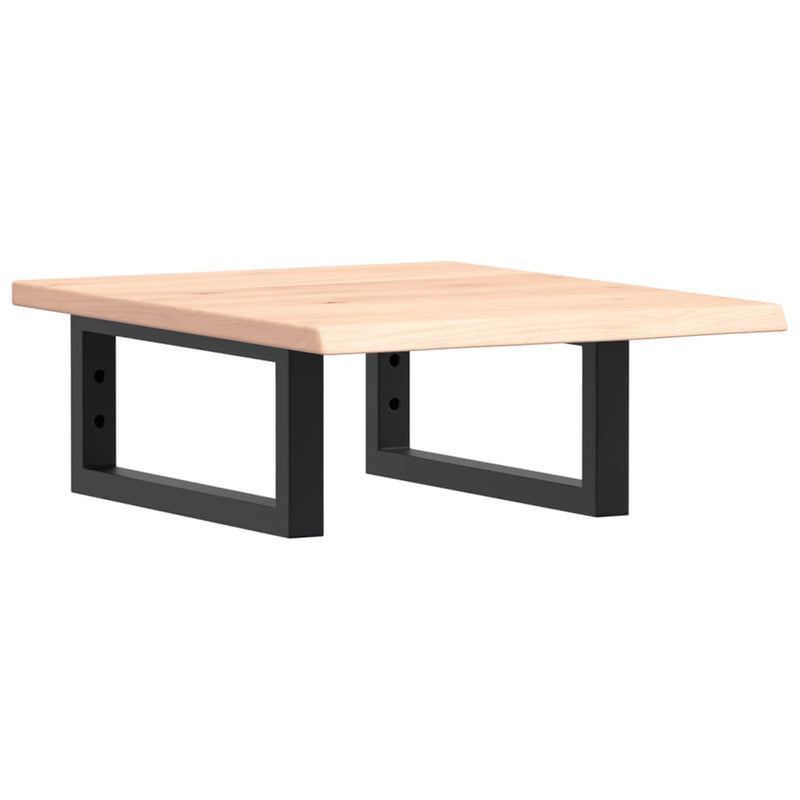 vidaXL acél és tömör tölgyfa falra szerelhető mosdópolc