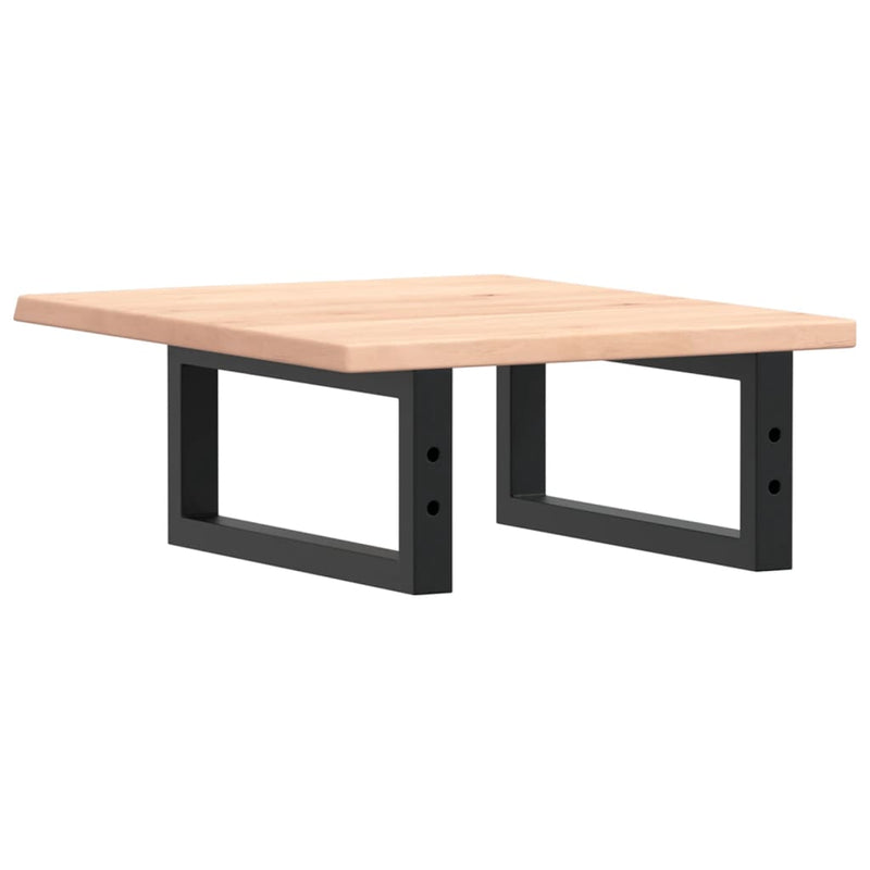 vidaXL acél és tömör tölgyfa falra szerelhető mosdópolc