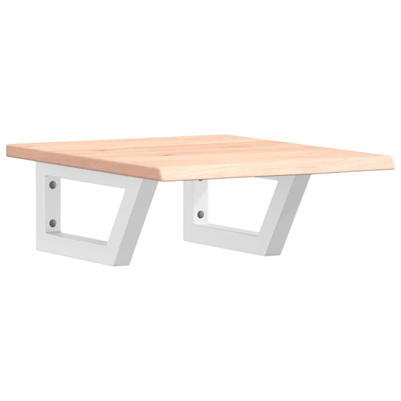 vidaXL acél és tömör tölgyfa falra szerelhető mosdópolc