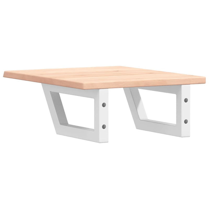 vidaXL acél és tömör tölgyfa falra szerelhető mosdópolc