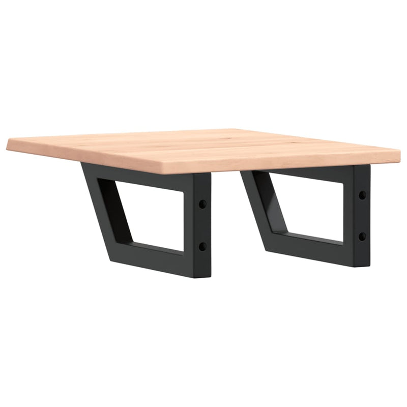 vidaXL acél és tömör tölgyfa falra szerelhető mosdópolc