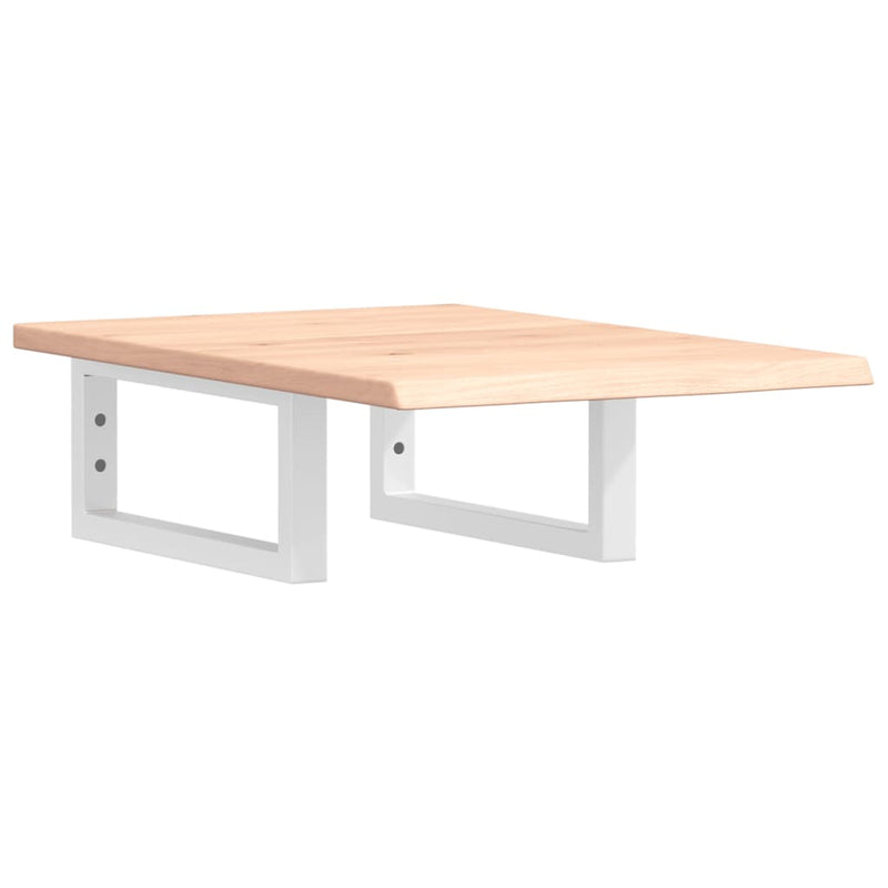 vidaXL acél és tömör tölgyfa falra szerelhető mosdópolc