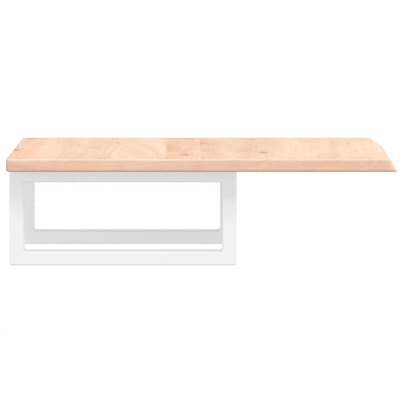 vidaXL acél és tömör tölgyfa falra szerelhető mosdópolc