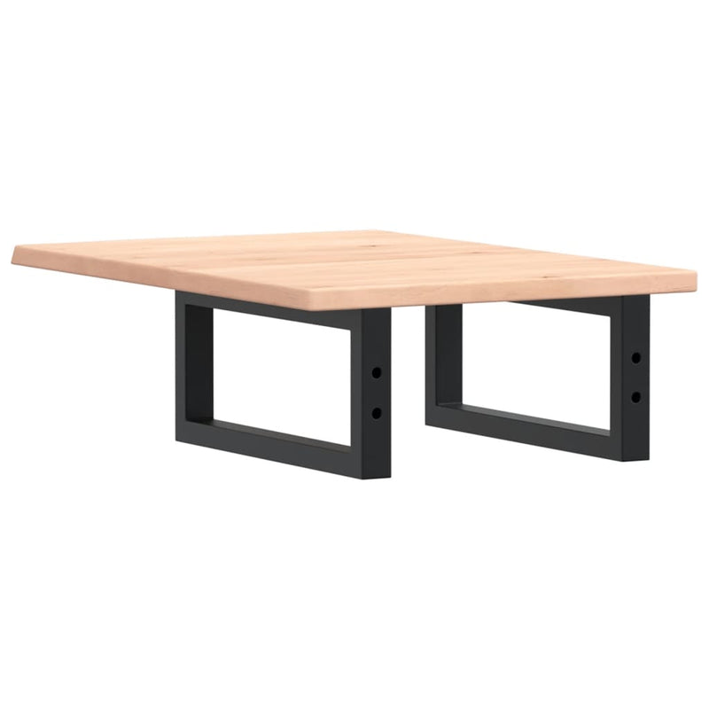 vidaXL acél és tömör tölgyfa falra szerelhető mosdópolc