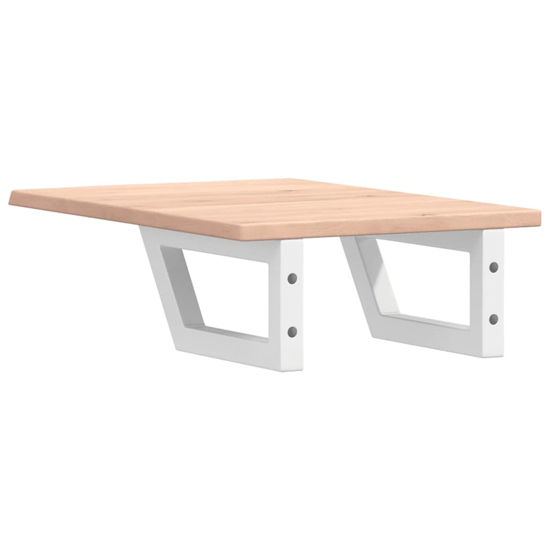 vidaXL acél és tömör tölgyfa falra szerelhető mosdópolc