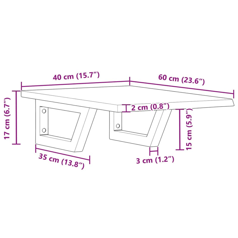 vidaXL acél és tömör tölgyfa falra szerelhető mosdópolc